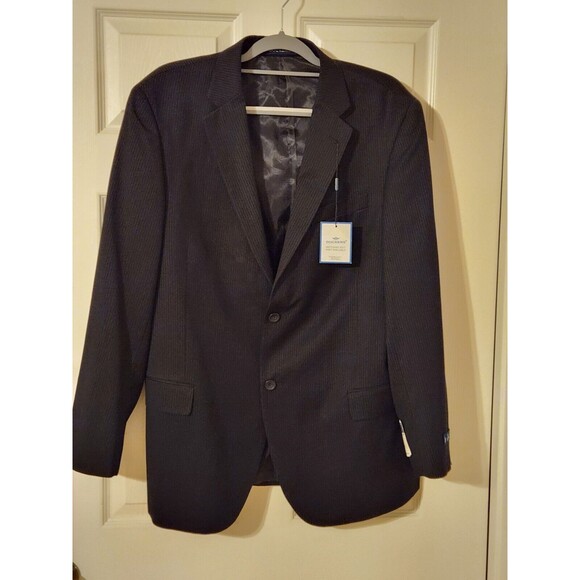 Dockers NWT Black Stripe Mens 44R Blazer Sport Jacket